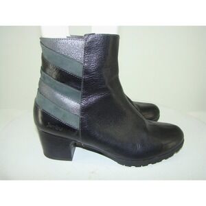 Jambu Amal Womens Black Gray Silver Leather Ankle Boot 10 Unique Retro   C115